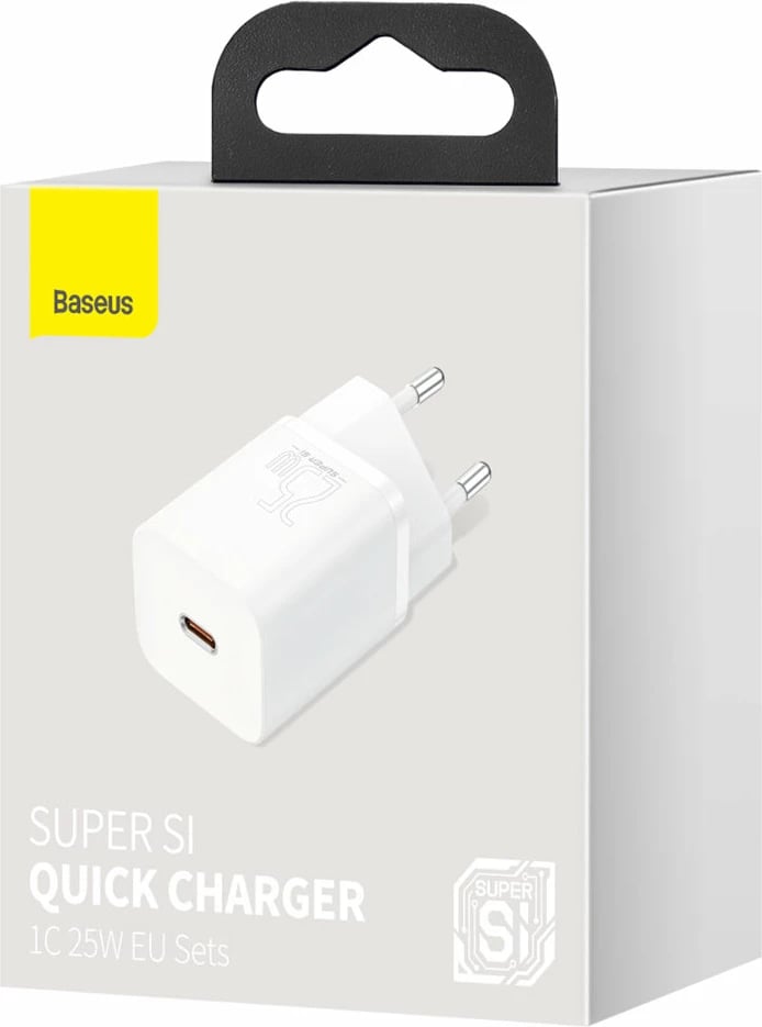 Karikues muri Baseus Super Si 1C, 25W, USB Type C, i bardhë Karikues muri Baseus Super Si 1C, 25W, USB Type C, i bardhë