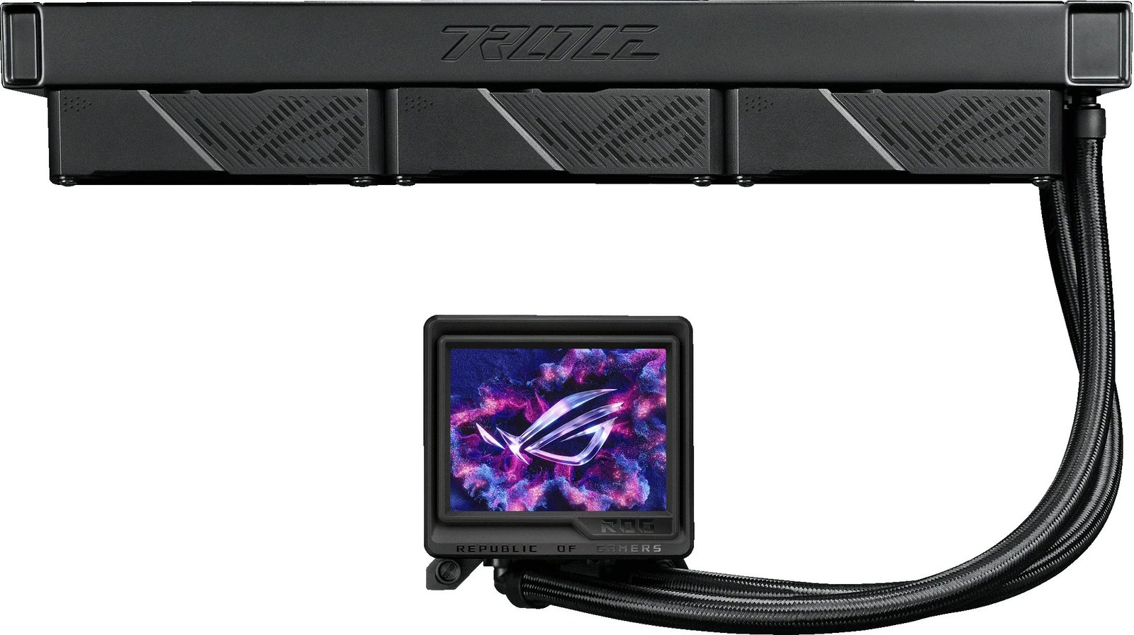 Ftohës uji all-in-one ASUS ROG Ryujin III 360 ARGB Extreme, 3x12cm, ekran LCD, i zi