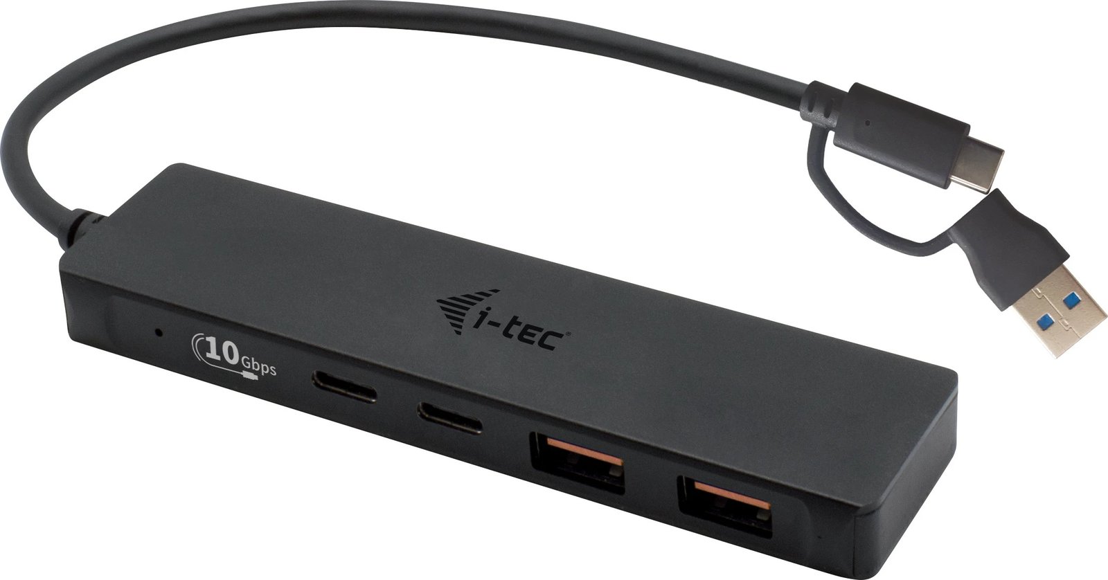USB HUB I-Tec Metal, 4 porta (2x USB 3.0 + 2x USB-C), 10 Gbps, i zi