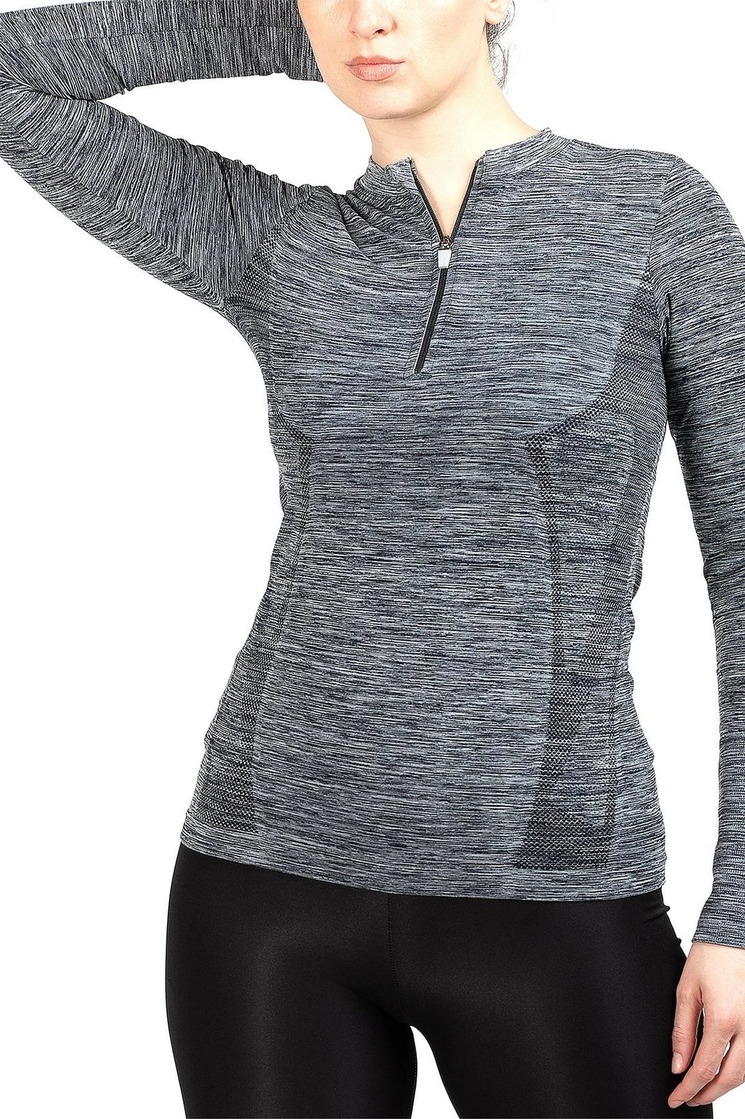 Bluzë e gjatë sportive për gra, ngjyrë gri, Jumeon 001-001383