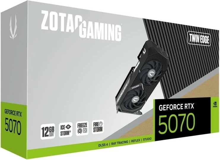 Kartelë grafike, ZOTAC GAMING, GeForce RTX 5070 Twin Edge, 12GB GDDR7 192-bit, PCIe 5.0, 3xDP/HDMI