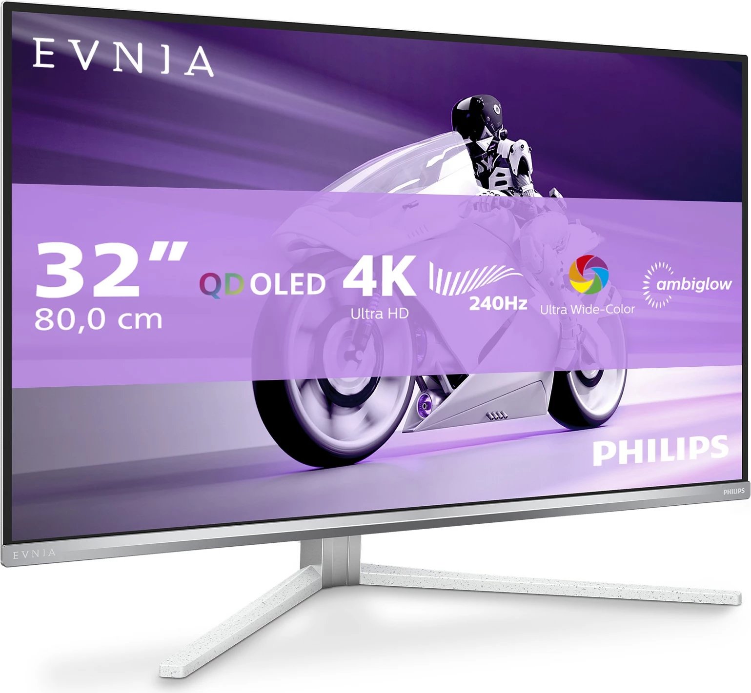 Monitor Philips 32M2N8900, 31.5 inç, QD-OLED, 4K, FreeSync, i bardhë