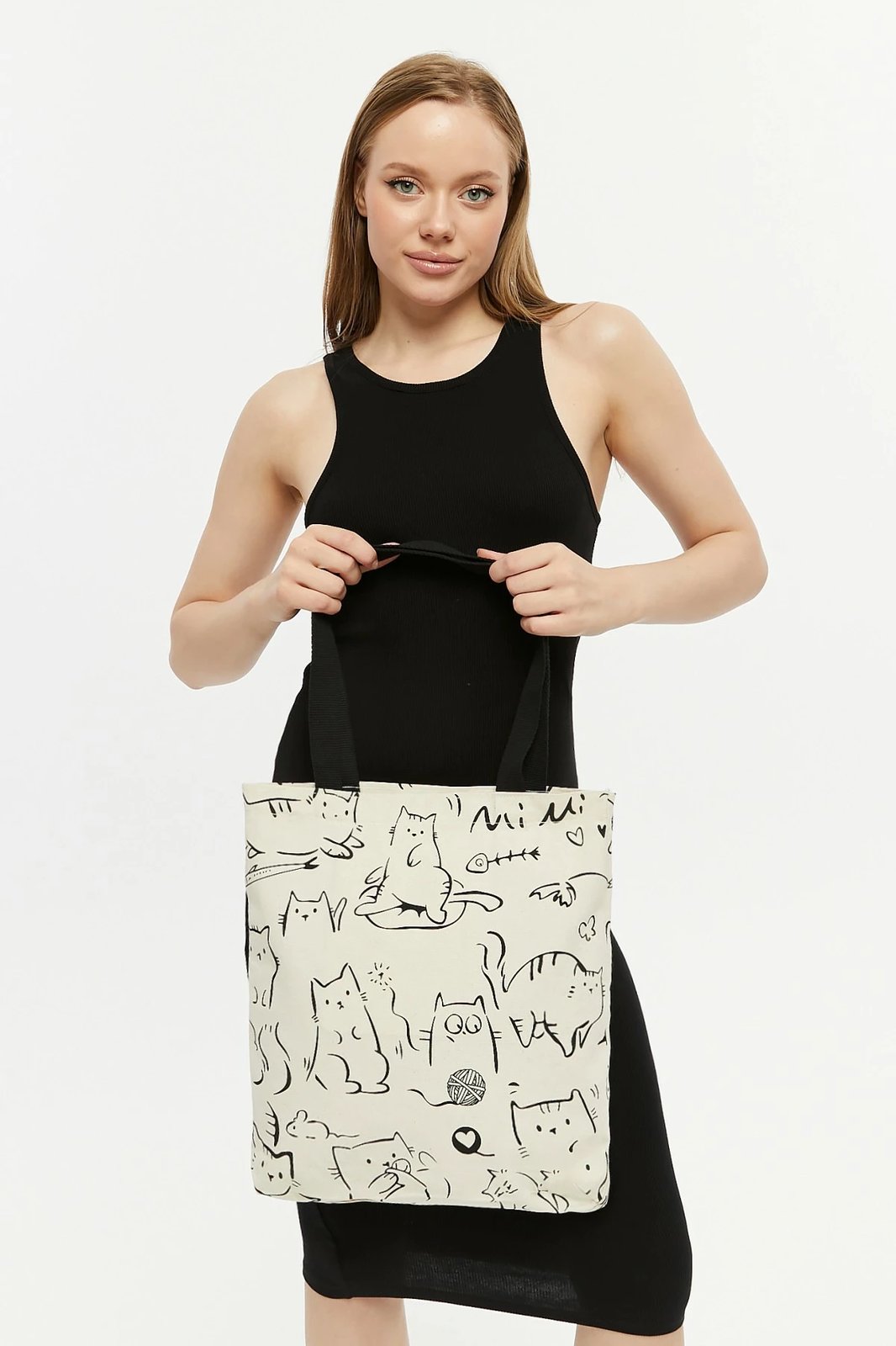 Çantë tote Zoozie Bags, krem e zezë, 2207