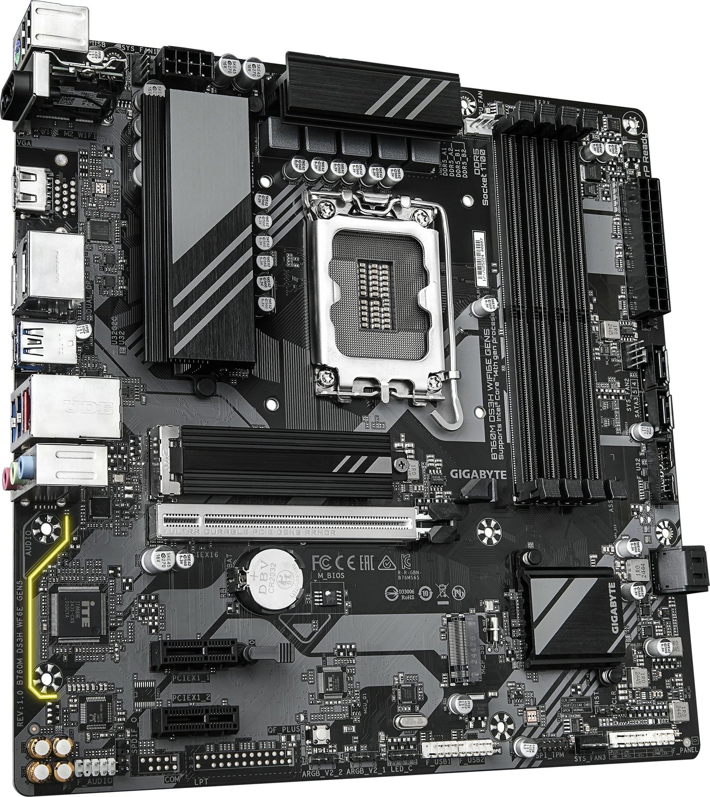 Pllakë amë Gigabyte B760M DS3H WF6E GEN5, micro ATX, PCIe 4.0, WiFi, Bluetooth