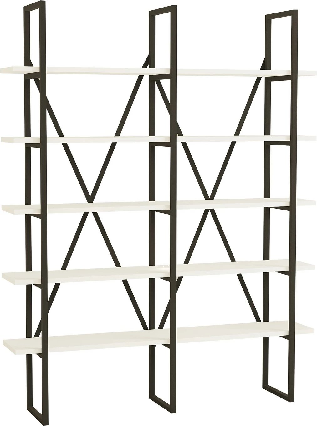 Raft librash Hanah Home, Kınalı, i bardhë dhe i zi, modern, 126x160x26cm
