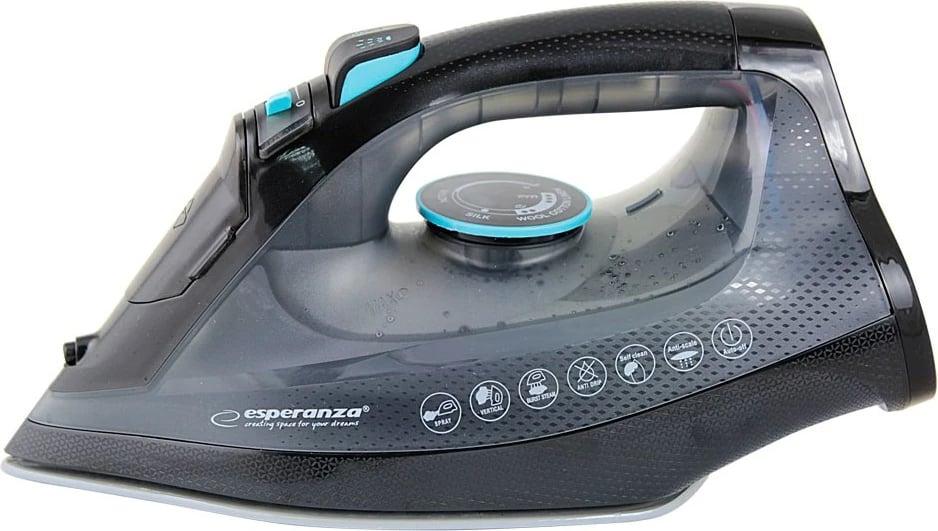 Hekur me avull Esperanza EHI010, 2600 W, pllaka qeramike, zi/gri