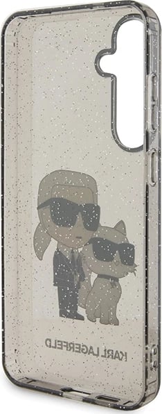 Mbështjellës Karl Lagerfeld KLHCS24MHNKCTGK për Samsung Galaxy S24+ S926, hardcase, Glitter Karl & Choupette, zi