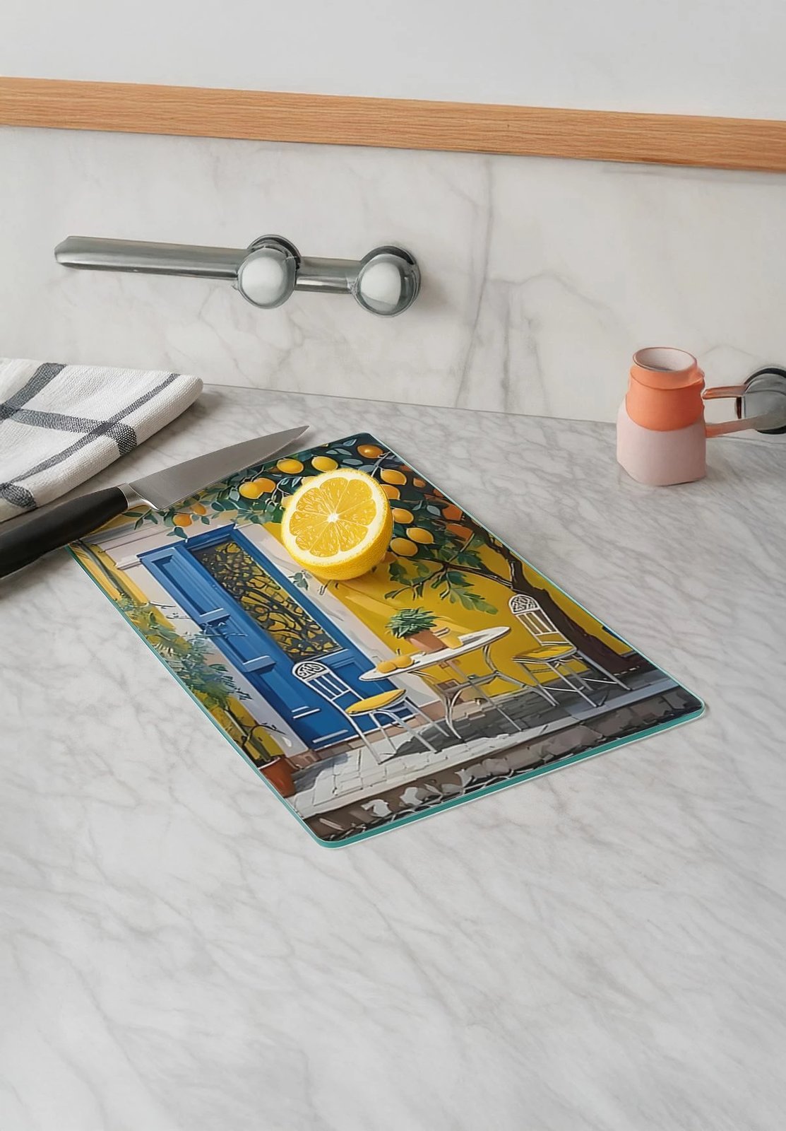 Dërrasë prerëse Hermia, qelq i temperuar, shumëngjyrëshe, 30x40cm Dërrasë prerëse Hermia, qelq i temperuar, shumëngjyrëshe, 30x40cm