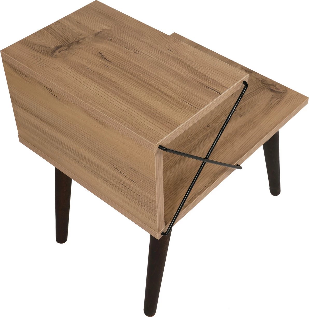 Komodinë Hanah Home, Cross, ngjyrë pishë