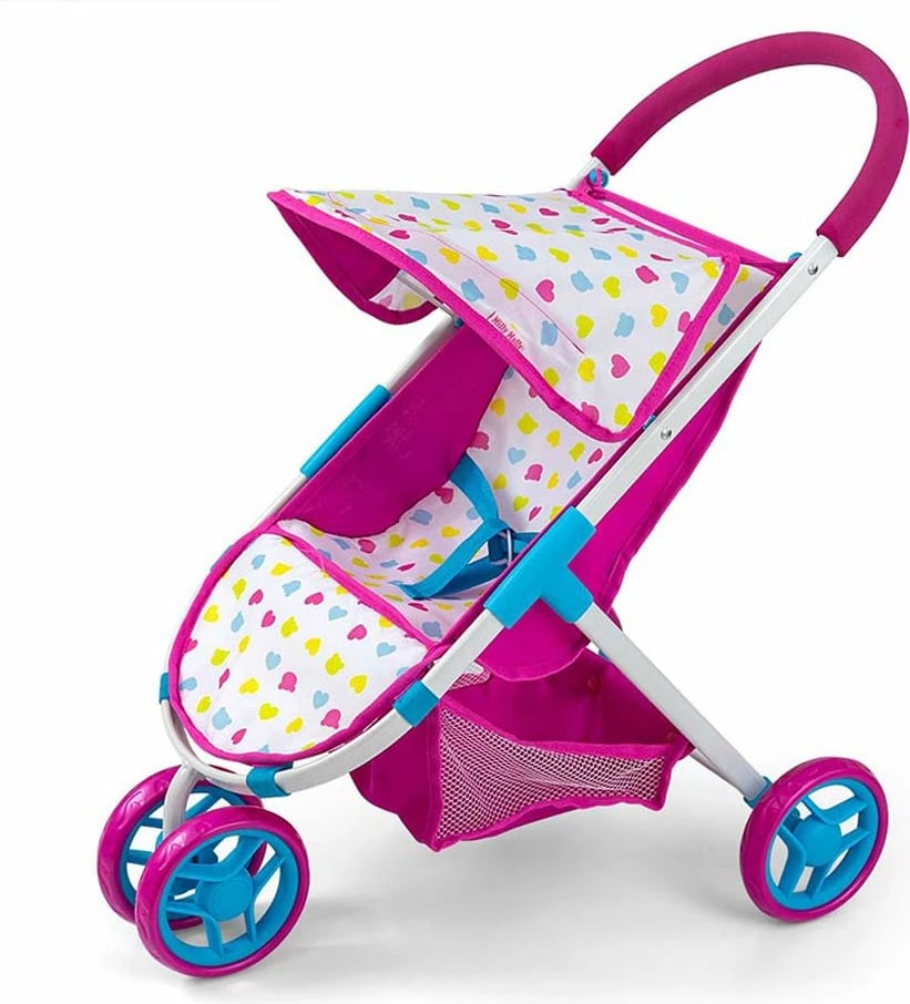Karrocë për kukulla, Milly Mally Susie Candy, 3-rrota, për kukulla deri 50 cm, lartësia 63 cm, rozë