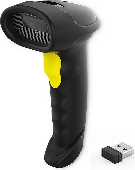 Lexues barkodesh dhe QR Qoltec 50880, Bluetooth/USB, i zi/verdhë