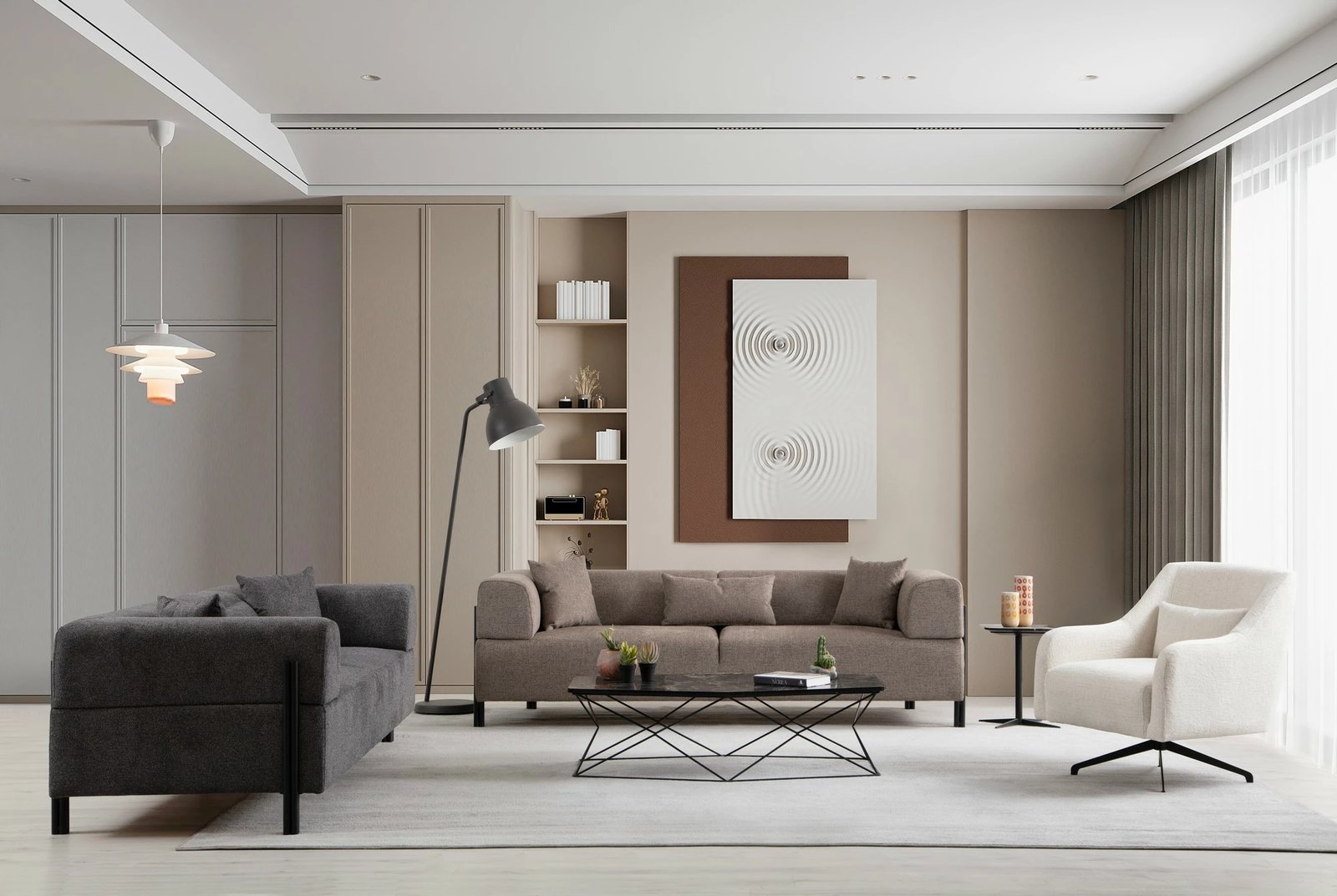 Divan treshe Gio, kafe, Atelier del Sofa