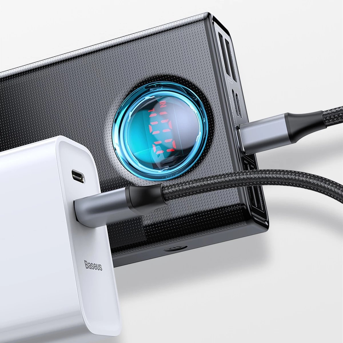 Powerbank Baseus Amblight 30000mAh, 65W, i bardhë Powerbank Baseus Amblight 30000mAh, 65W, i bardhë