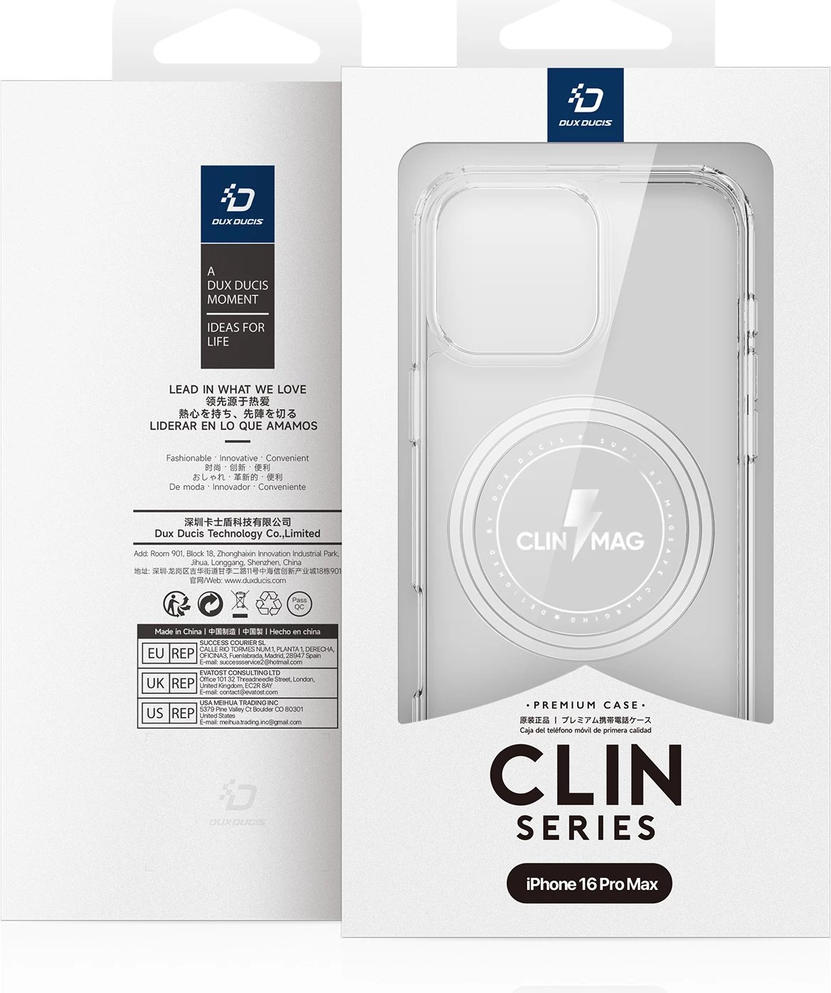 Mbështjellës Dux Ducis Clin Mag për iPhone 16 Pro Max, MagSafe, transparent