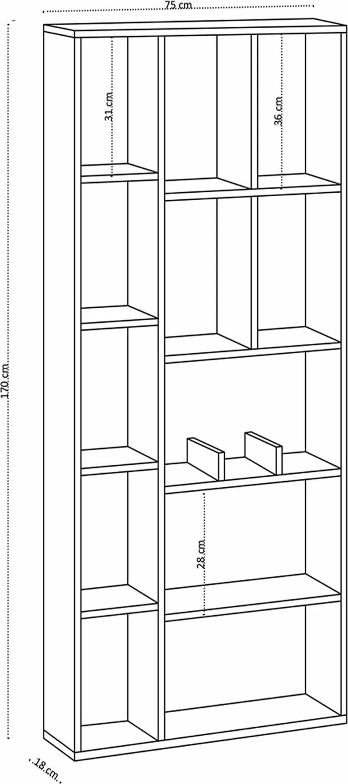 Raft librash Hanah Home, Uranüs - Dec0068, ngjyrë e bardhë