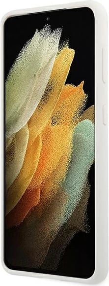 Mbështjellës U.S. Polo Assn. USHCS21MSLHRWH për Samsung Galaxy S21+, silikon, i bardhë