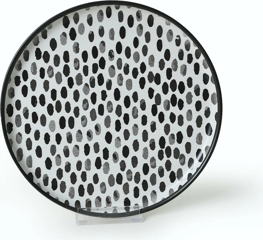 Set enësh për drekë, qeramikë, 24 copë, Hermia Concept, ngjyrë e zezë dhe e bardhë