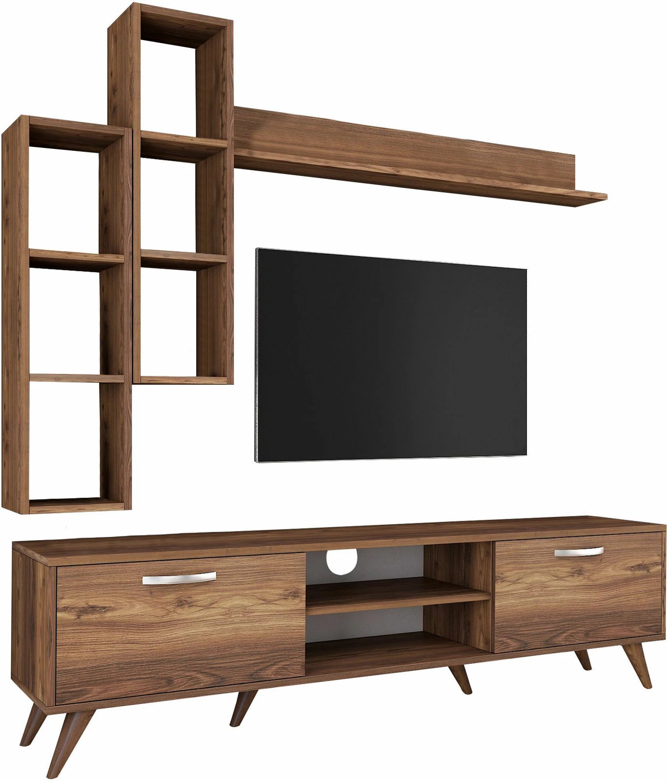 Komodë TV Hanah Home, M16 - 262, ngjyrë arre, me rafte muri