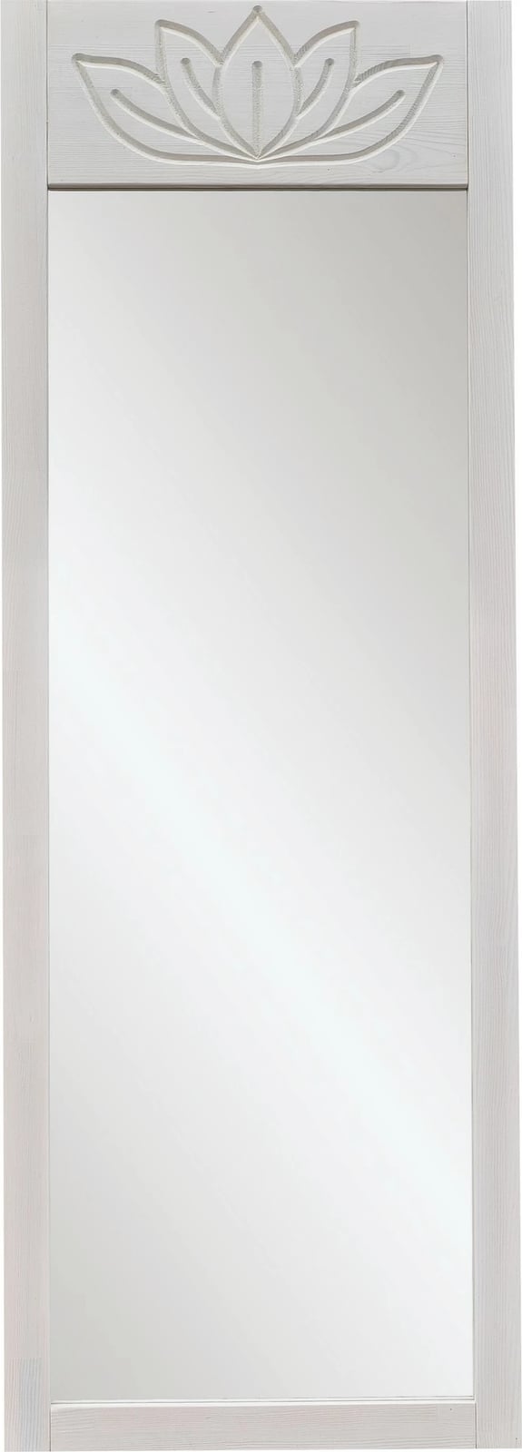 Pasqyrë Cheval Skye Decor, dru i bardhë, motiv lule lotus