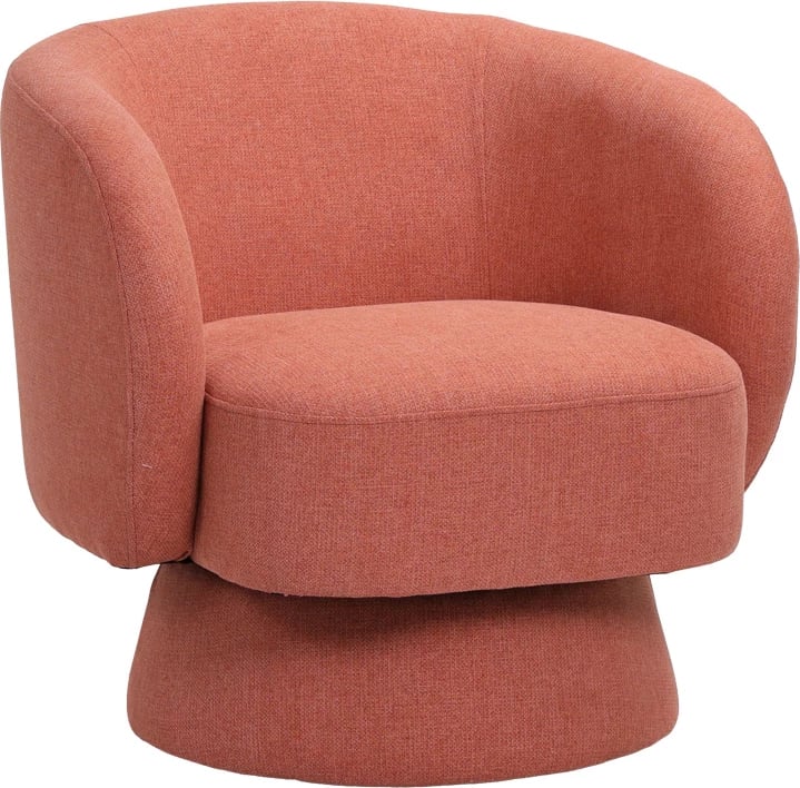 Kreslo rrotullues, material stof, ngjyrë terrakote, 78x81x77cm