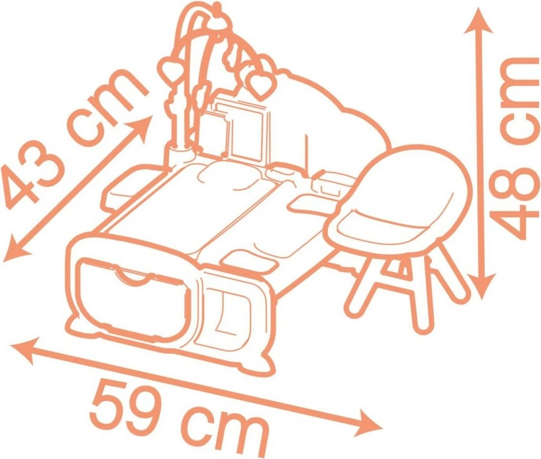 Kënd elektronik për kujdes kukullash Smoby Baby Nurse, me 19 aksesorë, Multikolor