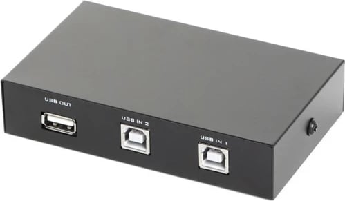 Switch USB për printer 2-nga-1, Gembird DSU-21, 2x USB Type-B në 1x USB Type-A, e zezë