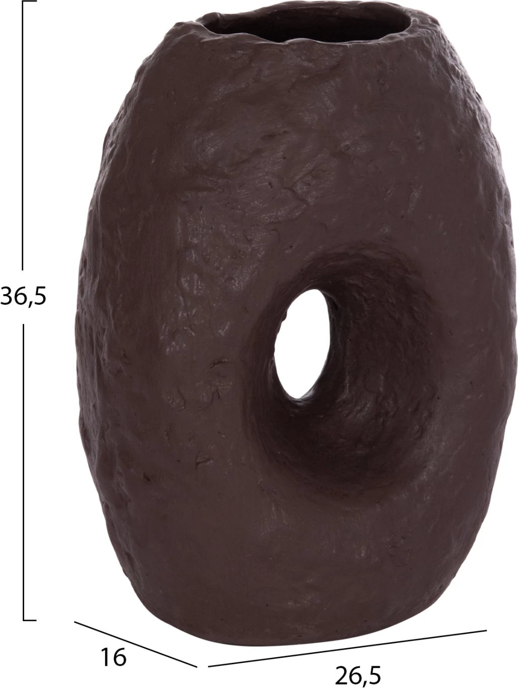 Vazo dekorative tavoline NAMENTIS, terrakotë, ngjyrë çokollate, FH4673.07L, 26.5x16x36.5cm Vazo dekorative tavoline NAMENTIS, terrakotë, ngjyrë çokollate, FH4673.07L, 26.5x16x36.5cm
