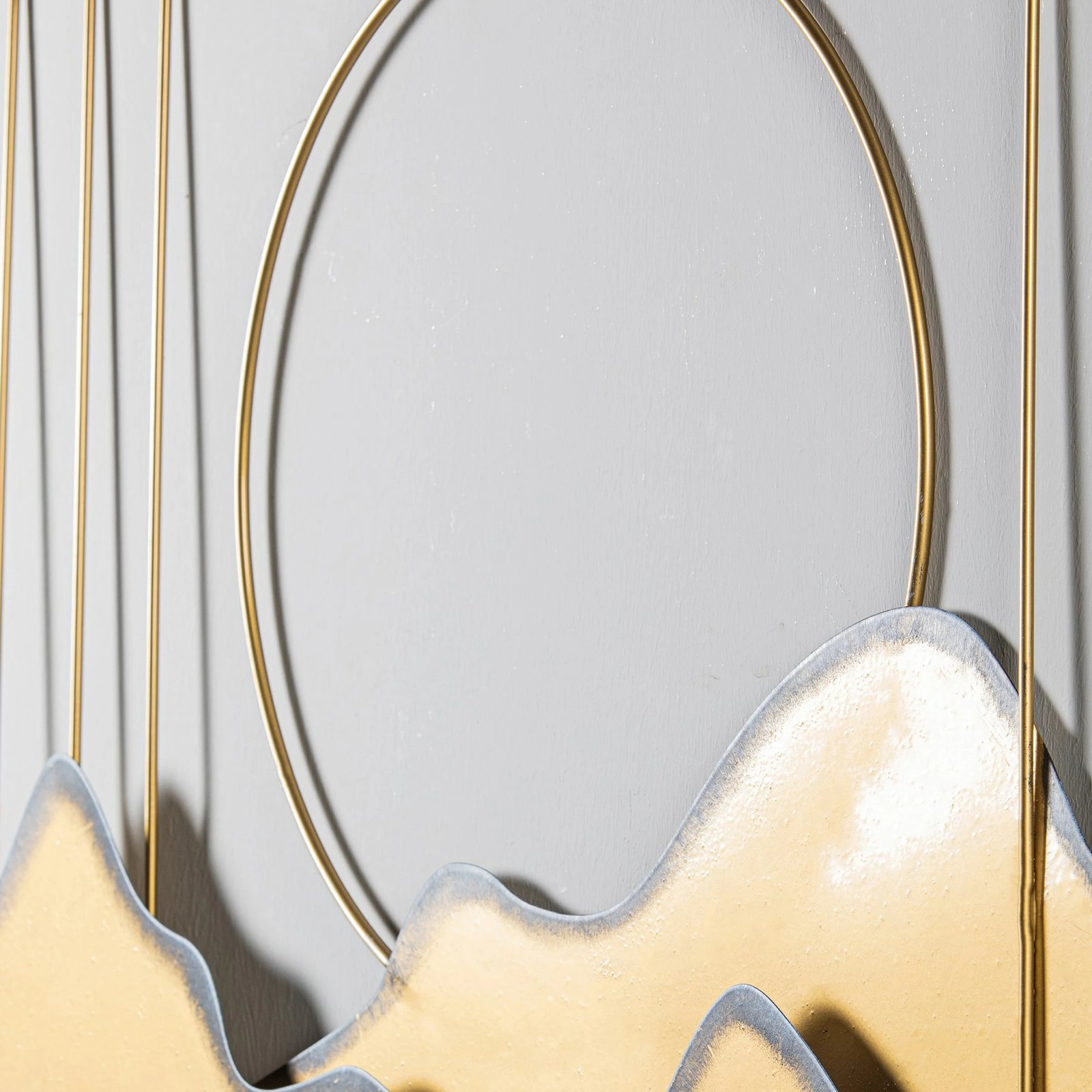 Aksesor dekorativ metalik për mur, Wallity Sagarmatha - 2, shumëngjyrësh, 114x4x60cm