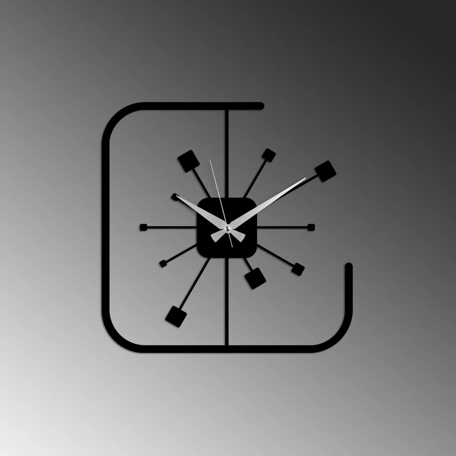 Orë muri dekorative metalike Wallity, katrore, e zezë