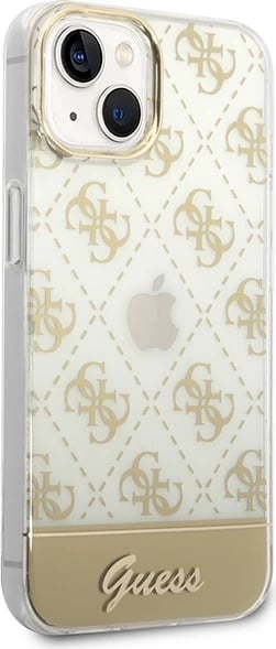 Mbështjellës Guess 4G Pattern Script për iPhone 14 Plus 6.7", i artë Mbështjellës Guess 4G Pattern Script për iPhone 14 Plus 6.7", i artë