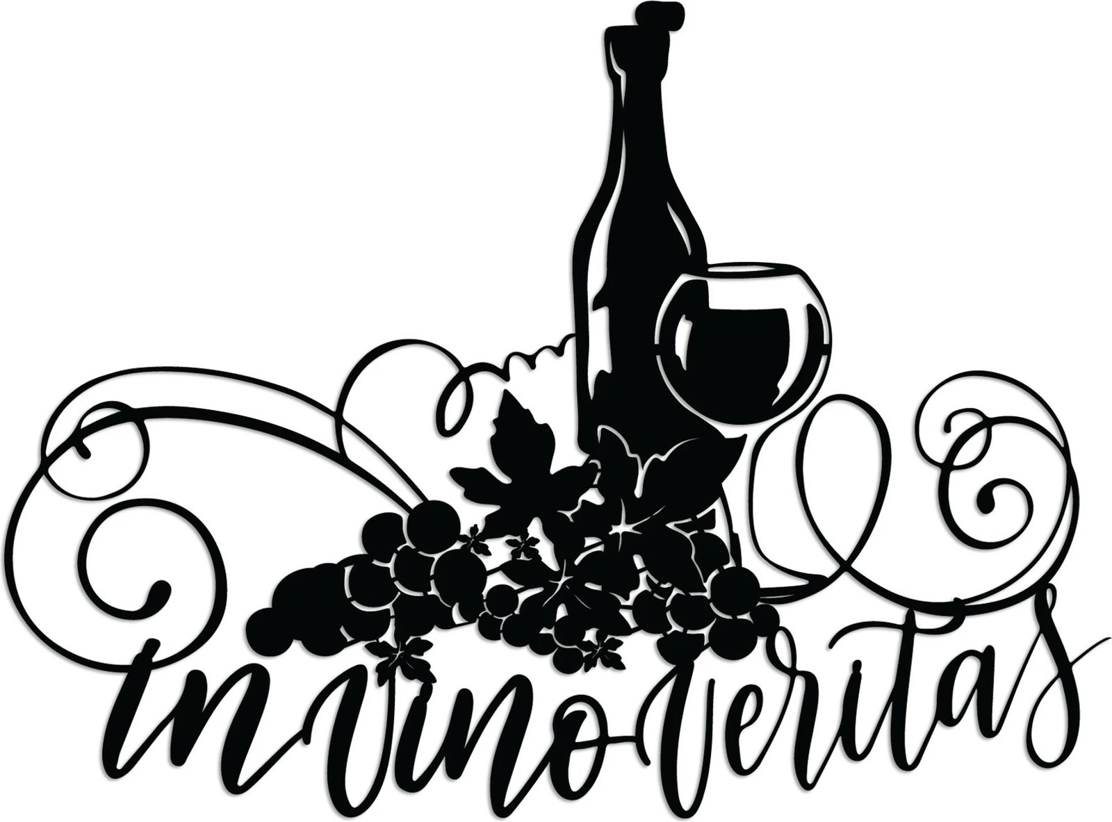 Aksesor dekorativ metalik për mur, Wallity Veritas 3, ngjyrë e zezë, 56x42cm