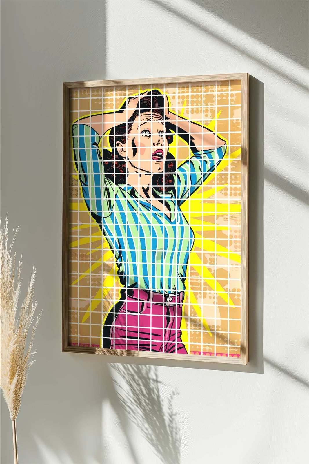 Pikturë dekorative me kornizë, Popkare14, shumëngjyrëshe, Wallity, 33x48cm