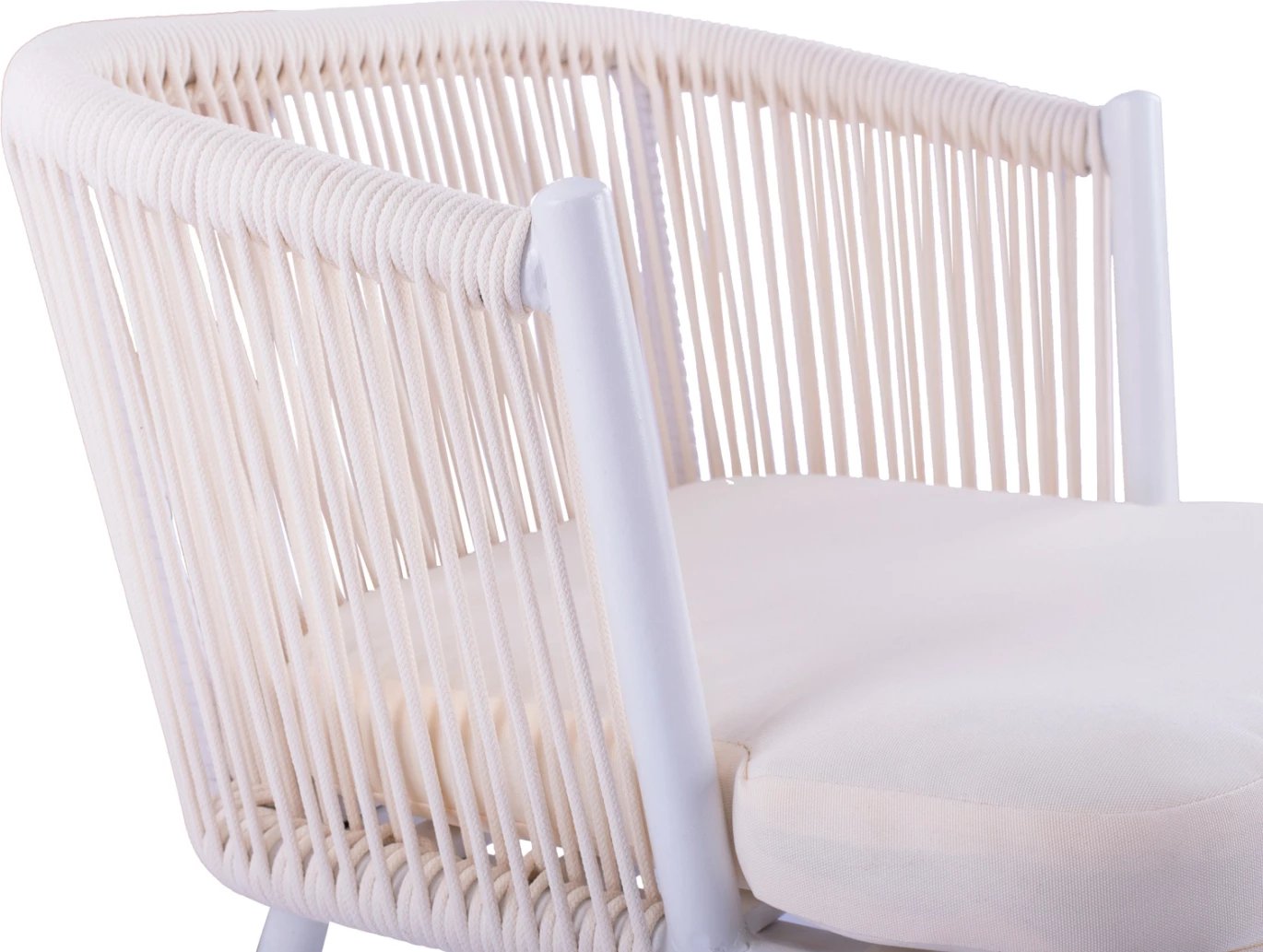 Karrige për bar me kornizë metalike dhe litar, e bardhë, FH5714.03, 46x54x101 cm