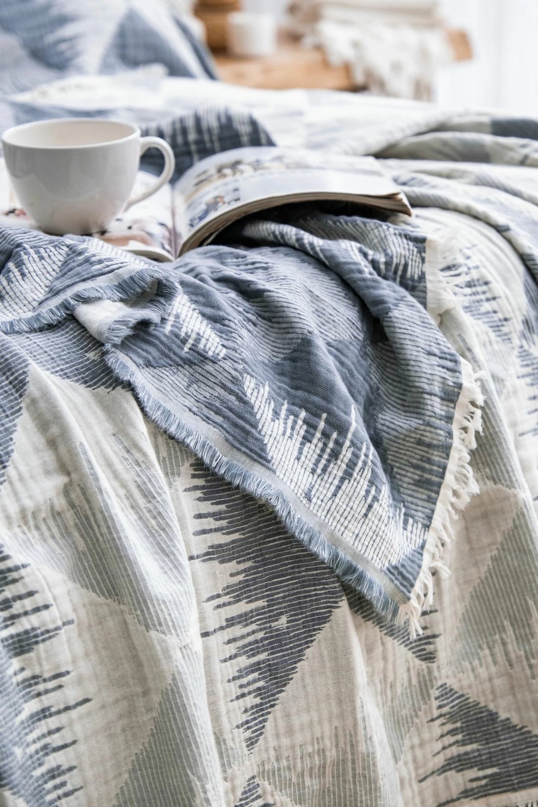 Set mbulesë dysheku dopio, Dolce, ngjyrë blu e errët