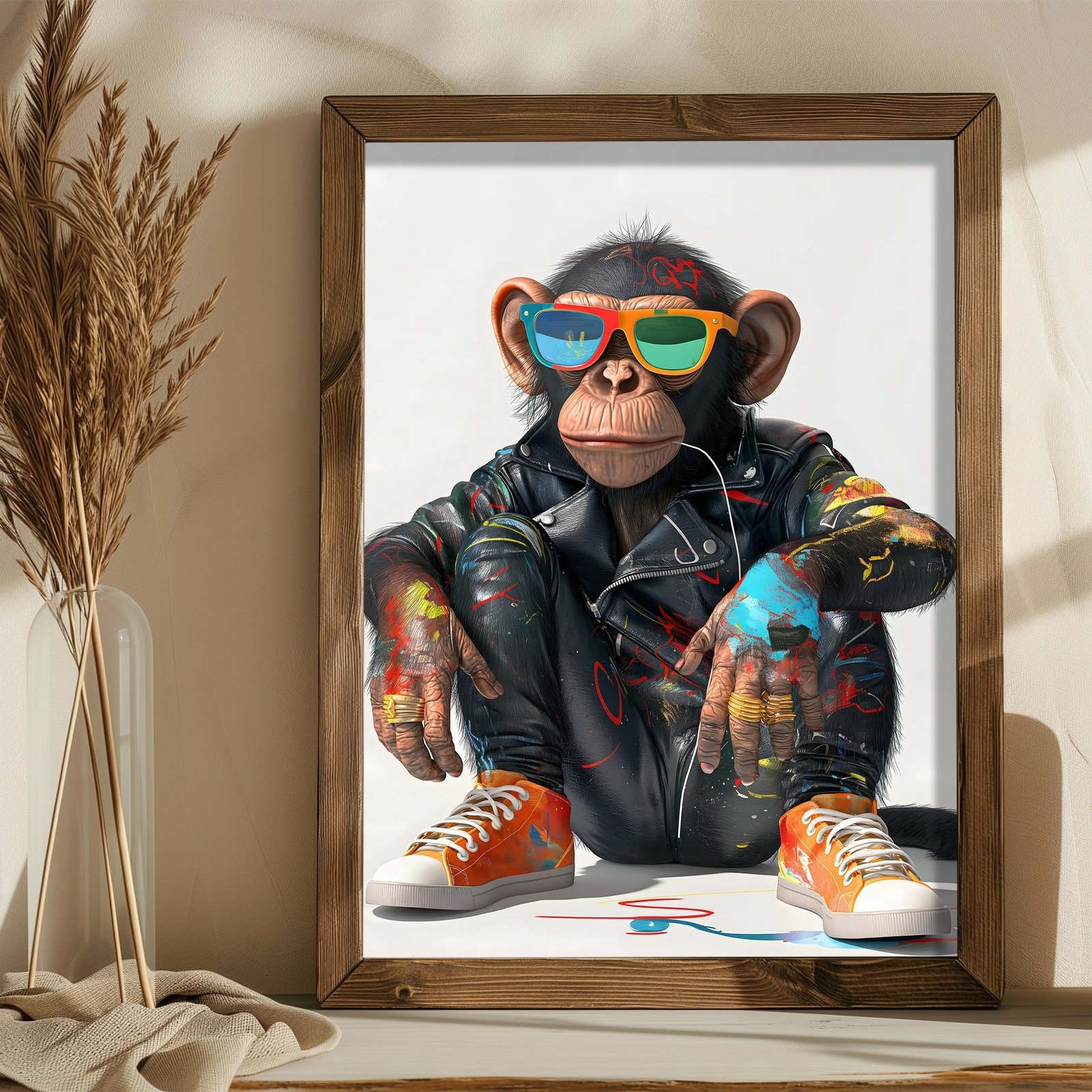 Pikturë dekorative me kornizë MDF, shumëngjyrëshe, Wallity, AI163