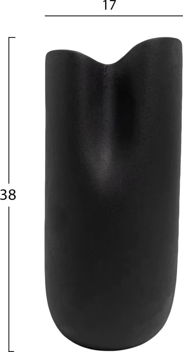 Dekor tavoline prej qeramike, ngjyrë e zezë mat, FH4606.02, 17x16.5x38H cm