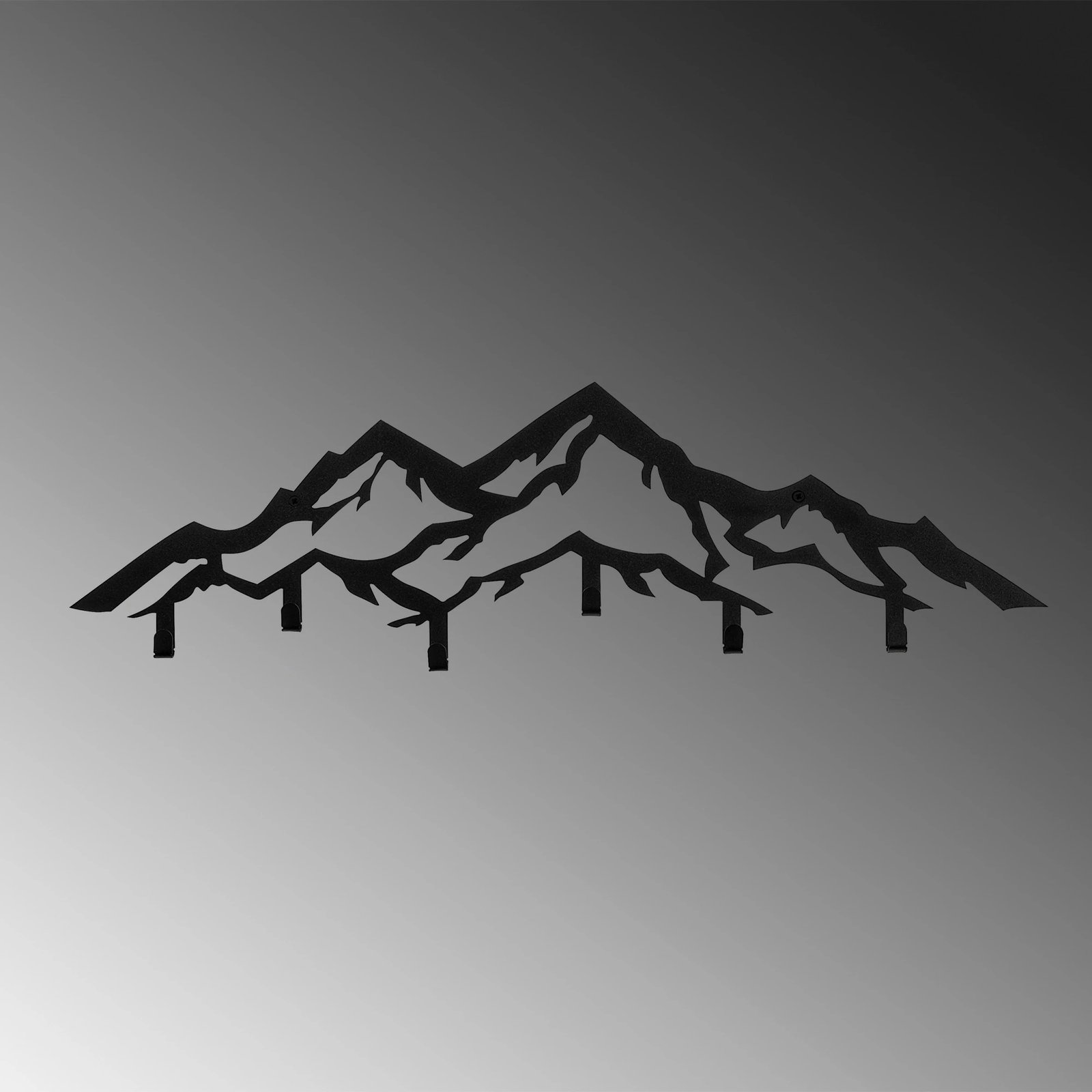 Varëse muri metalike Wallity, Dağ, ngjyrë e zezë, 80x4x25cm