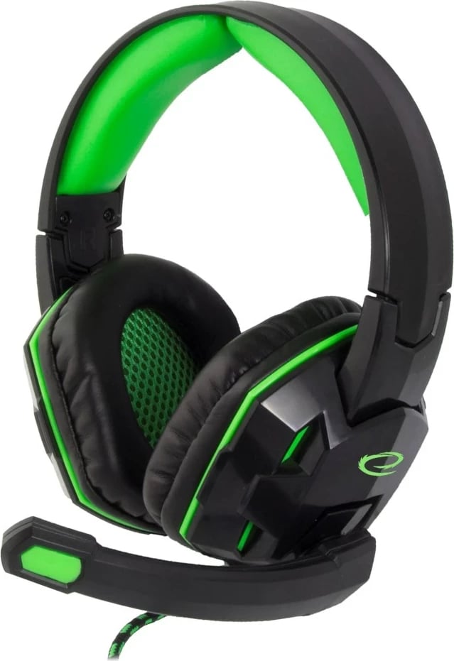 Kufje gaming Esperanza EGH380 me mikrofon, me kabllo, e zezë/e gjelbër
