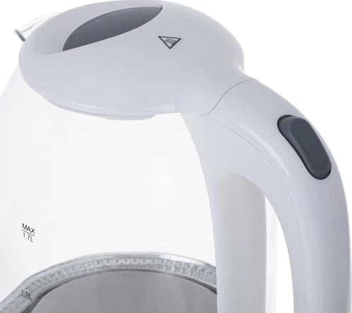 Zierëse elektrike, Mesko, MS 1302, 1.7 L xham, 1850-2200W, bazë 360°, ndriçim LED, e bardhë