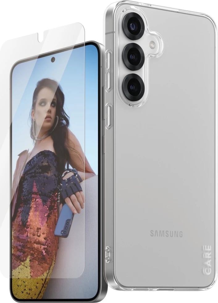Mbështjellës + xham mbrojtës PanzerGlass CARE 2in1 për Samsung Galaxy S25+, transparent