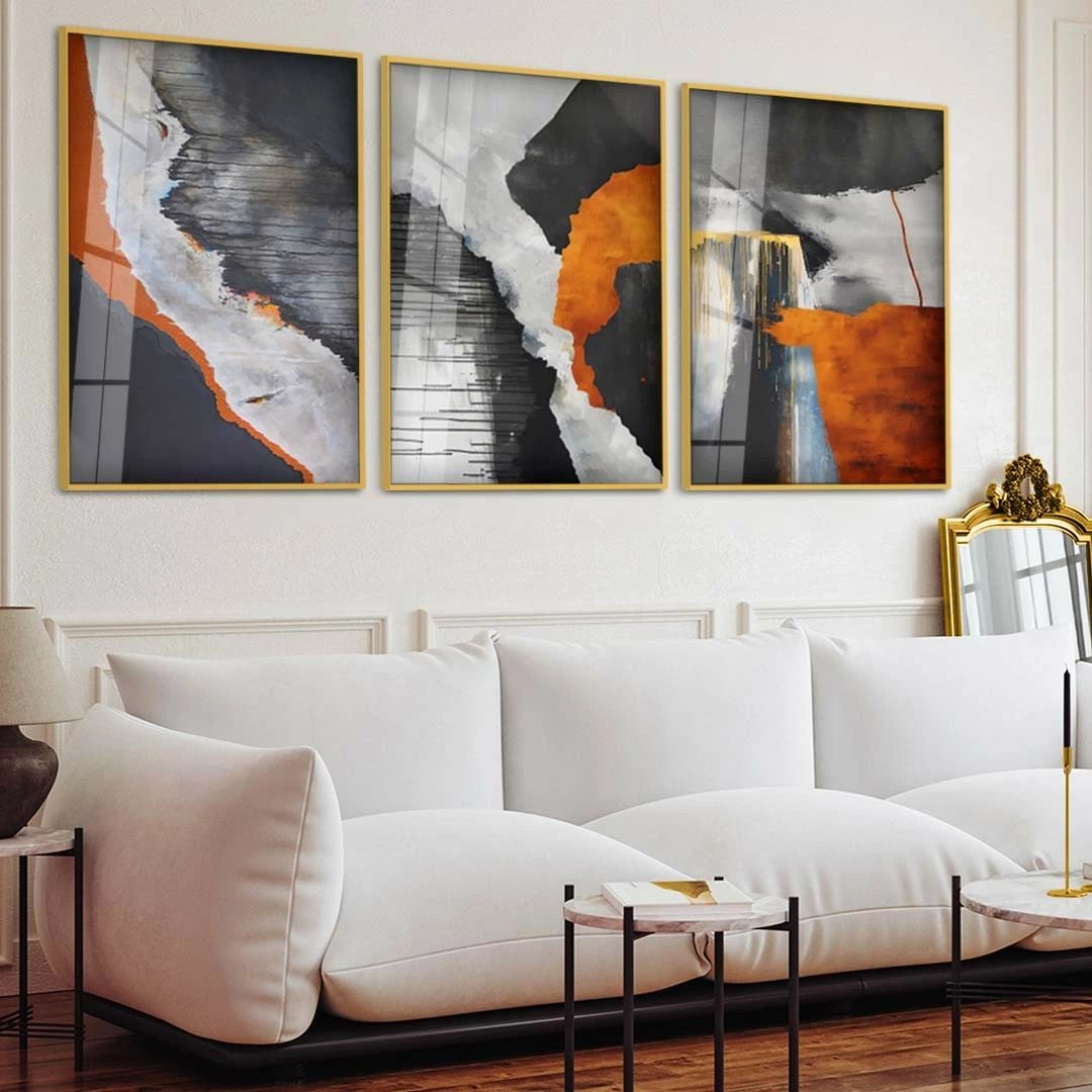 Pikturë dekorative prej xhami të temperuar, Wallity, Huhu384, shumëngjyrëshe, 40x60cm (3 copë)