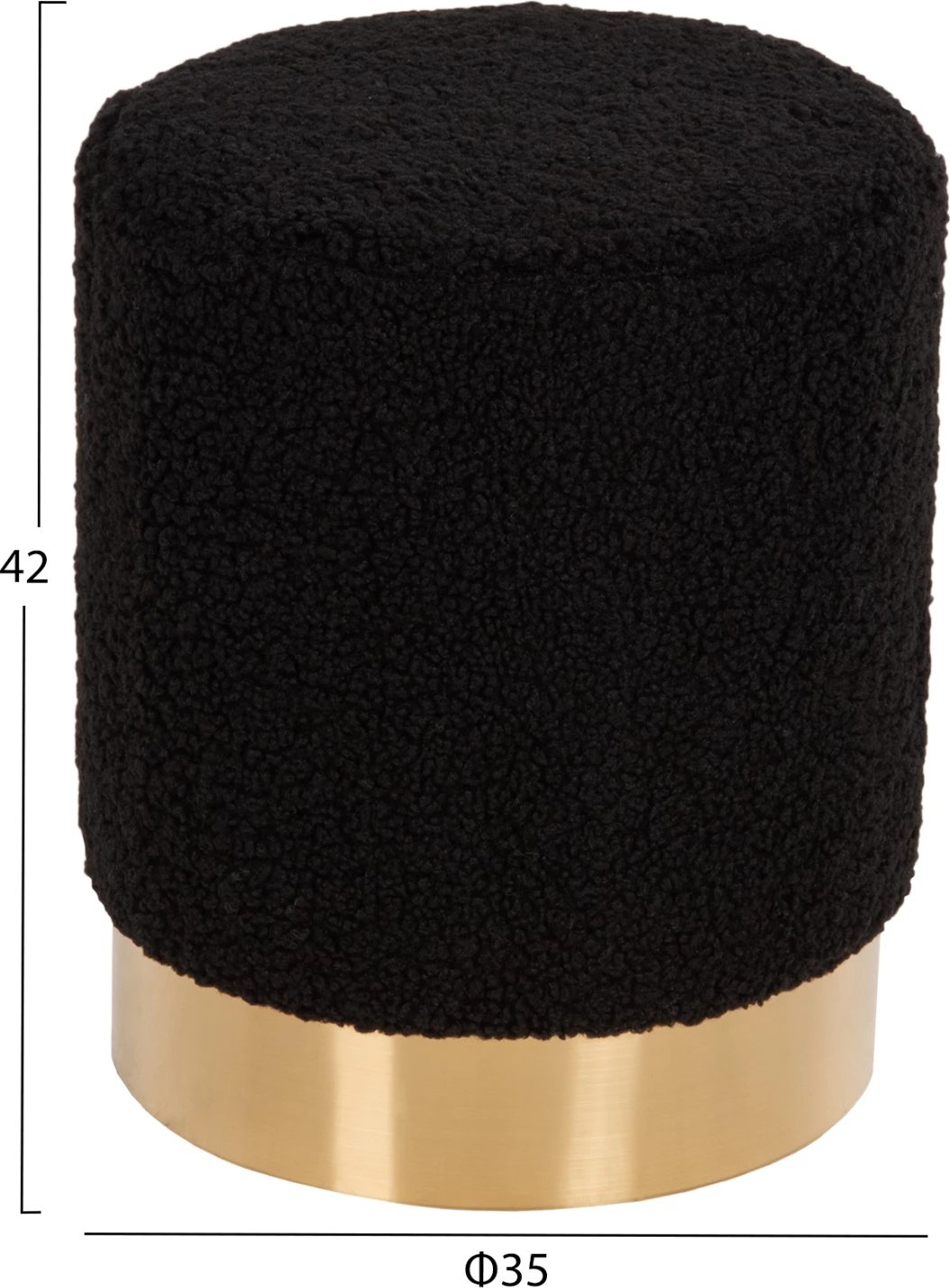 Karrige për bar LEVY FH8408.24, pëlhurë boucle, bazë e artë, Φ35x42H cm