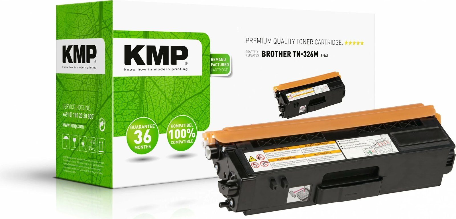 Toner KMP B-T63, alternativë për Brother TN326M, magenta, kapacitet i lartë