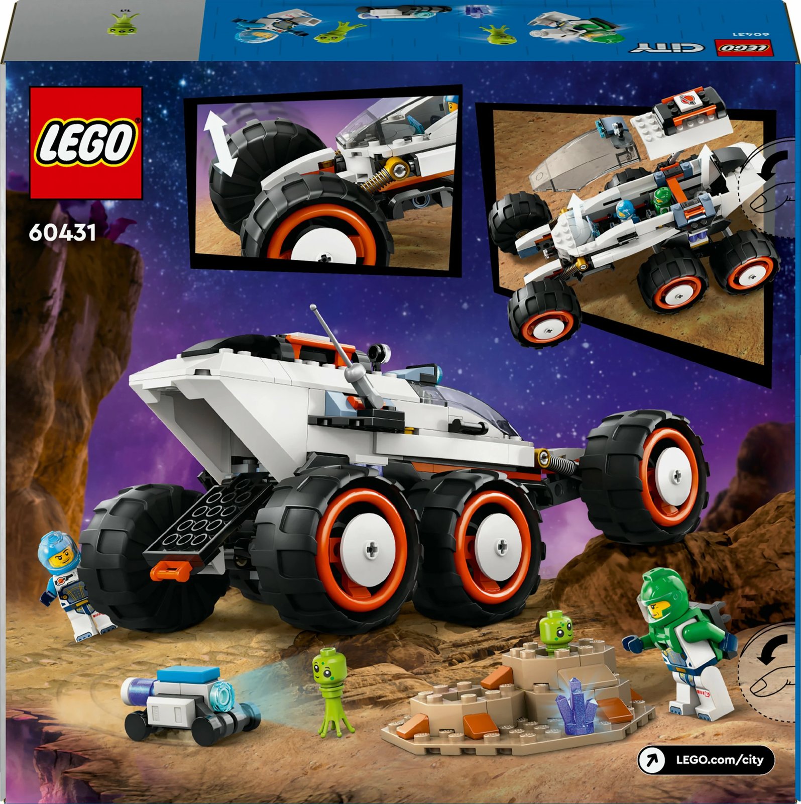 Set ndërtimi LEGO City 60431, rover hapësinor, 311 pjesë, shumëngjyrësh