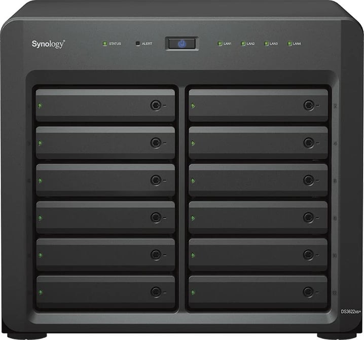 Kasë NAS Synology DS3622xs+, Intel Xeon D-1531, 16GB RAM, 12 vende për disqe, E zezë