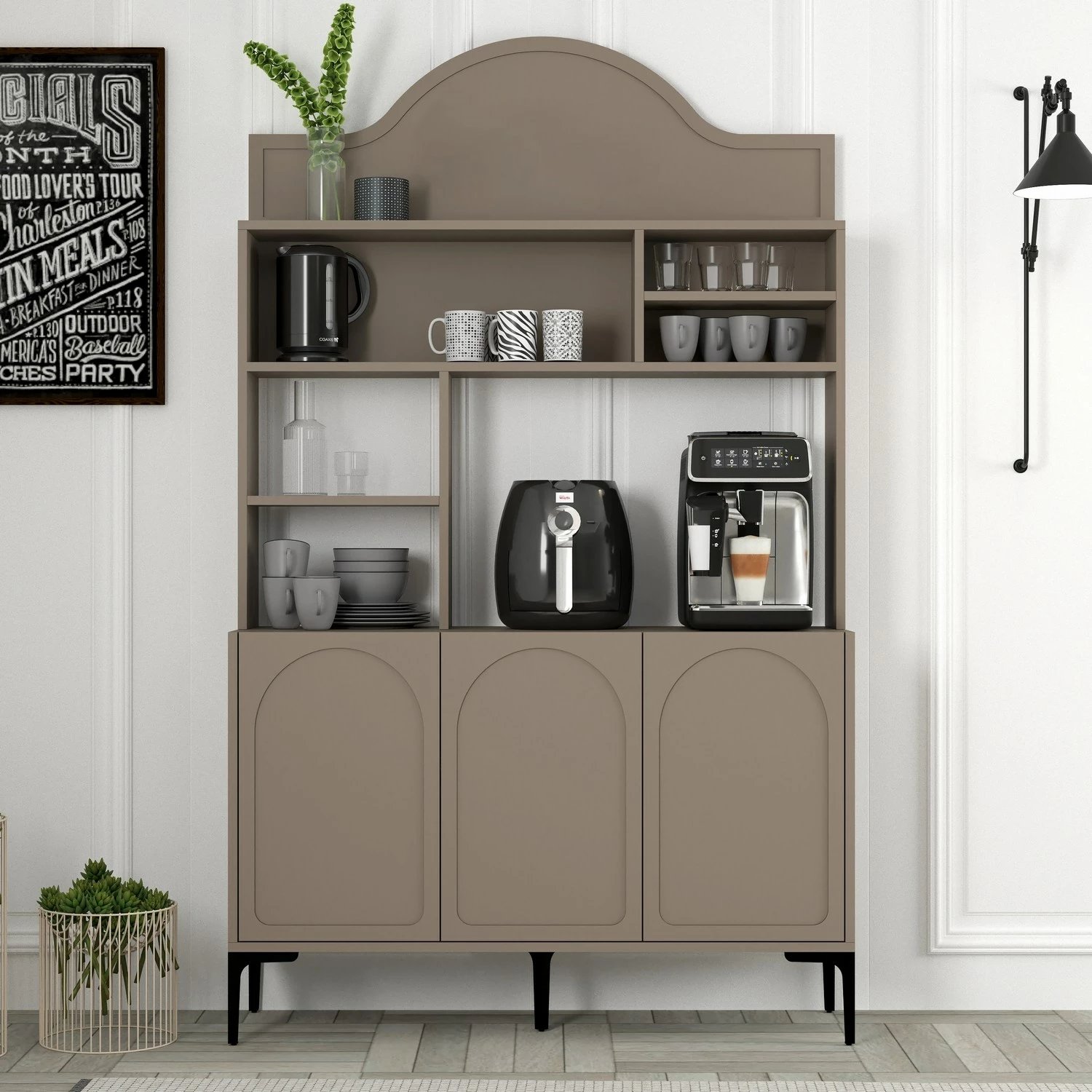 Dollap për kafe, Hanah Home, Lyon 120 - Atlas, ngjyrë e zezë