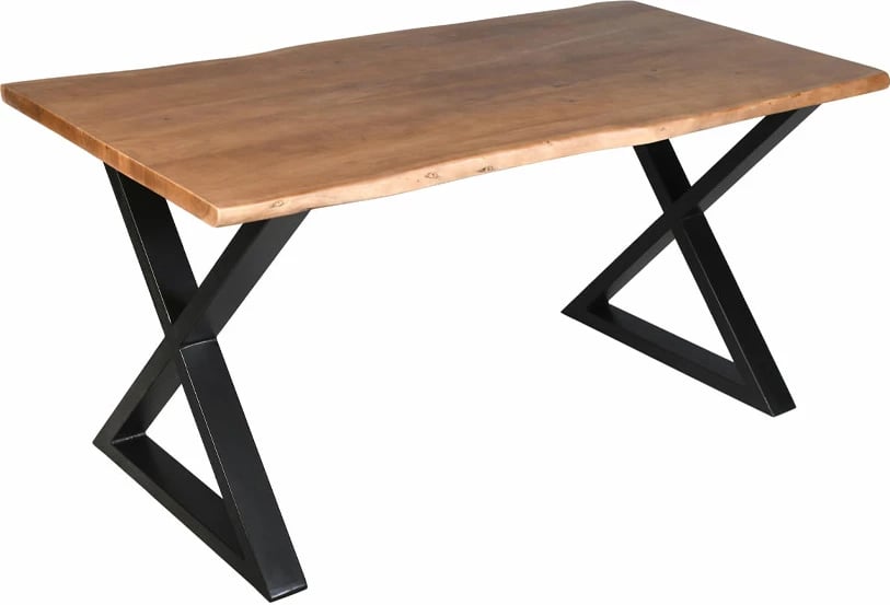 Tavolinë MINGLE, ngjyrë arre e zezë, 160x80x76cm