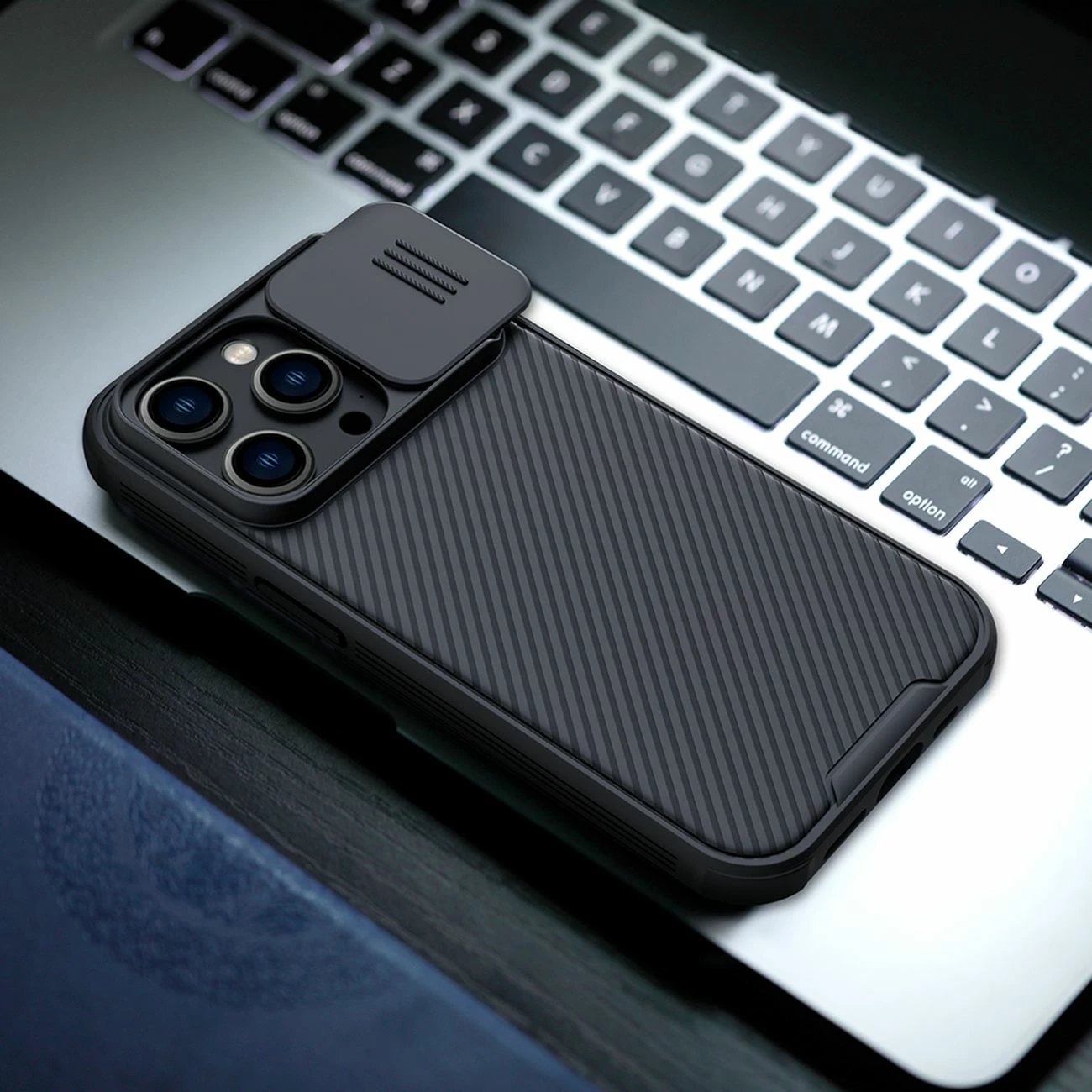 Mbështjellës Nillkin CamShield Pro Magnetic për iPhone 14 Pro Max, MagSafe, mbrojtje kamerës, Blu