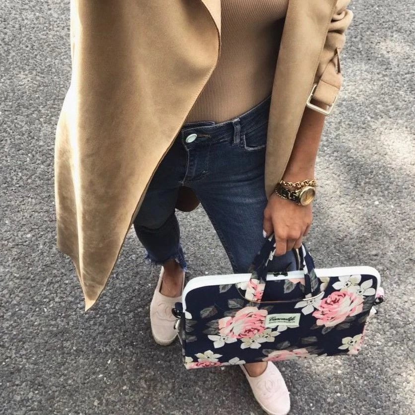 Çantë laptopi Canvaslife Briefcase 15-16", blu e bardhë