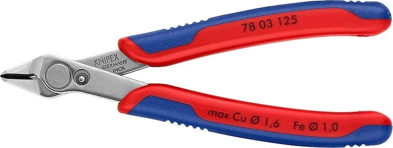 Pinca Knipex Electronic Super-Knips 78 03 12, e kuqe dhe blu